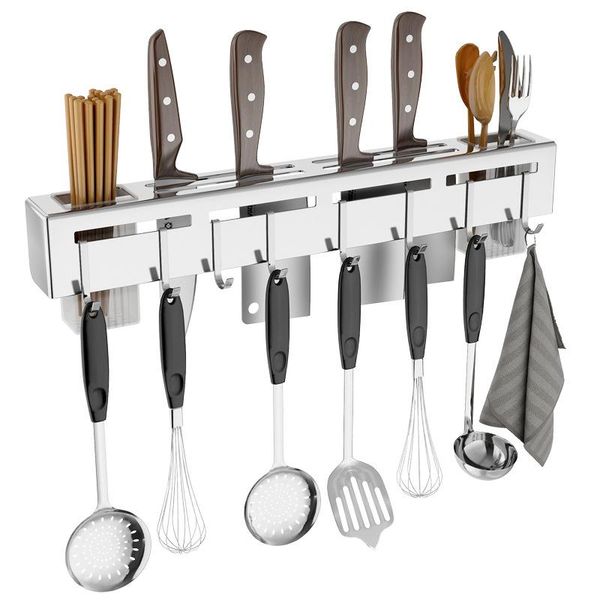

kitchen storage & organization accessories organizer punching rack knife holder household multi functional wall-mounted shelf