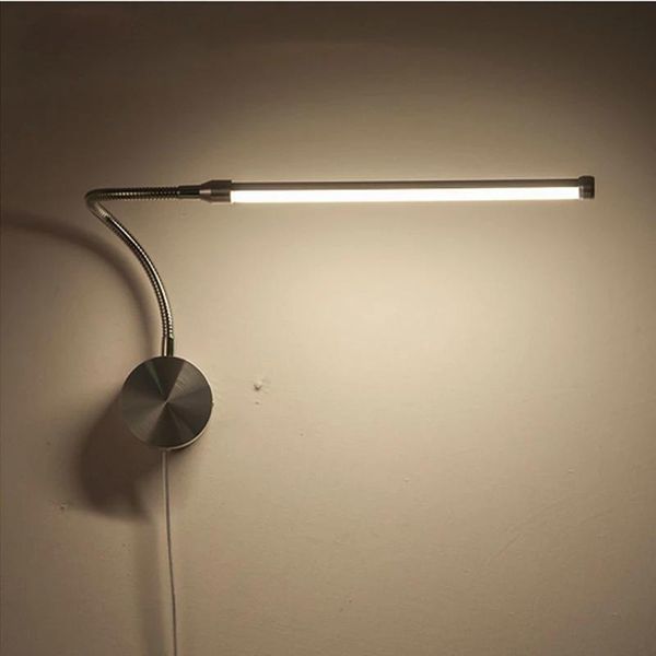 

flexible led wall lamps with european plug / american indoor bedroom bedside lamp study reading lighting ac85-265v