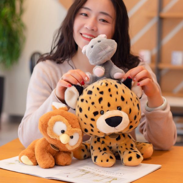 

shaking head animal doll plush toy elephant tiger lion giraffe children gift