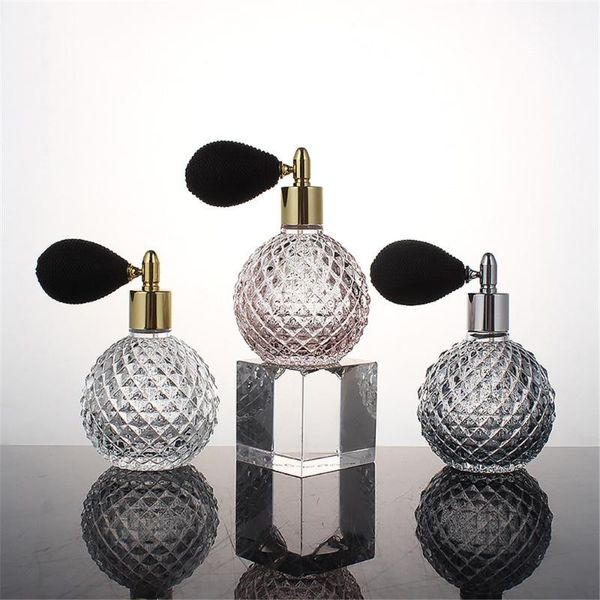 

100ml portable refillable perfume bottle vintage crystal glass with atomizer empty cosmetic bottles storage & jars