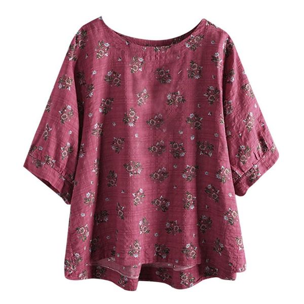 

women's t-shirt large size fashion cotton and linen west milan national wind sleeves shirt spring autumn loose, White