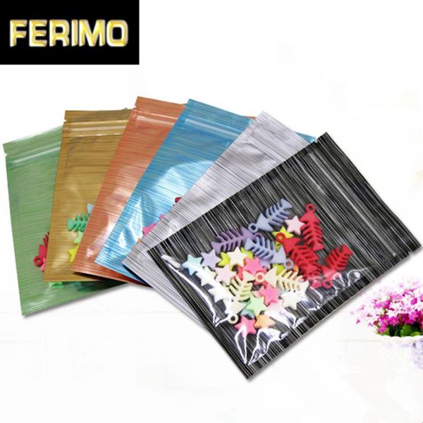 

gift wrap 1000pcs clear wiredrawing design aluminum foil zipper food storage packing bags mylar self sealing package pouches