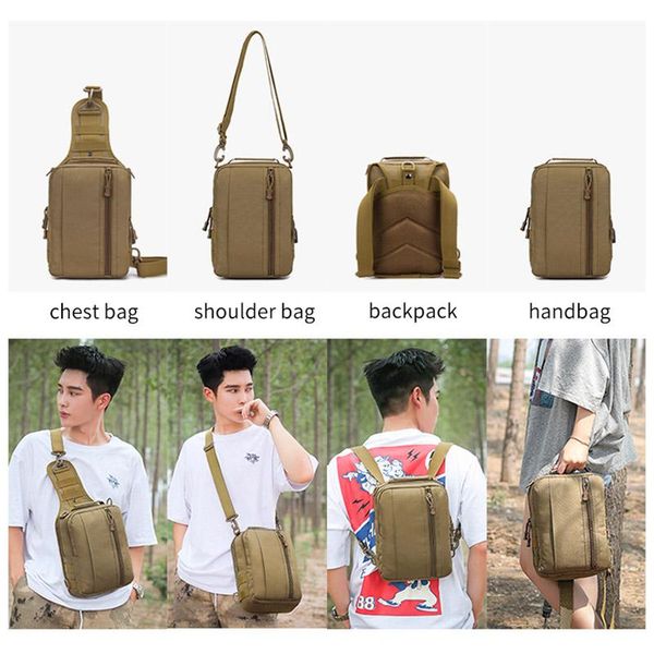 

outdoor bags usb charging chest bag hiking military tactical men army camouflage shoulder sling fishing blaso travel camping