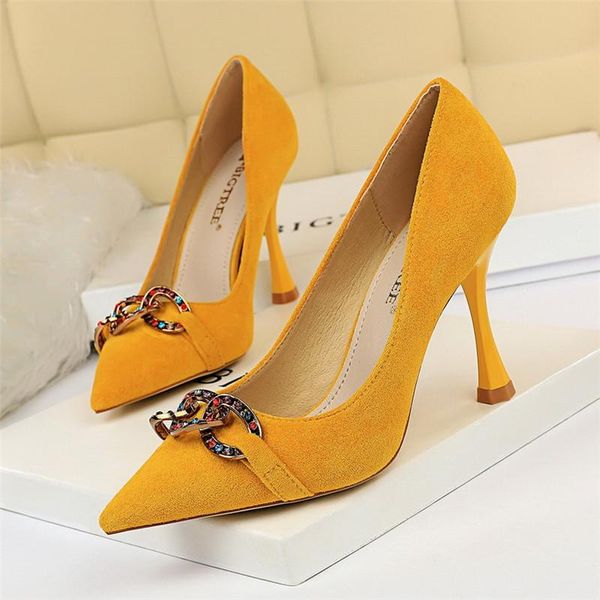 

dress shoes bigtree 2021 luxury rhinestone flower thin heels elegant suede women pumps club party wedding shoe design pointed toe high, Black