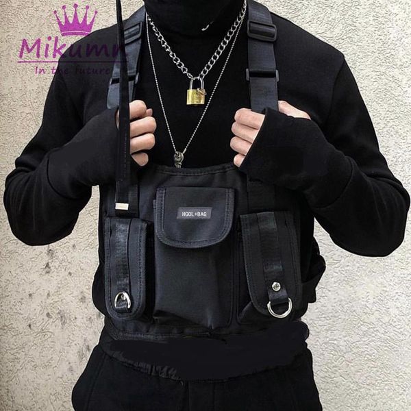 

fashion chest rig waist bag hip hop streetwear functional tactical cross shoulder adjustable vest waistcoat bags