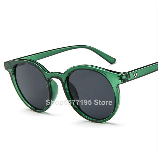 

round frame sunglasses women retro brand designer pink green yellow sun glasses female fashion outdoor driving, White;black
