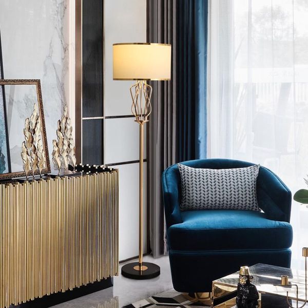 

modern gold bent metal floor lamp abajurs marble living room home decor lamps table phnom penh fabric bedroom luminaire