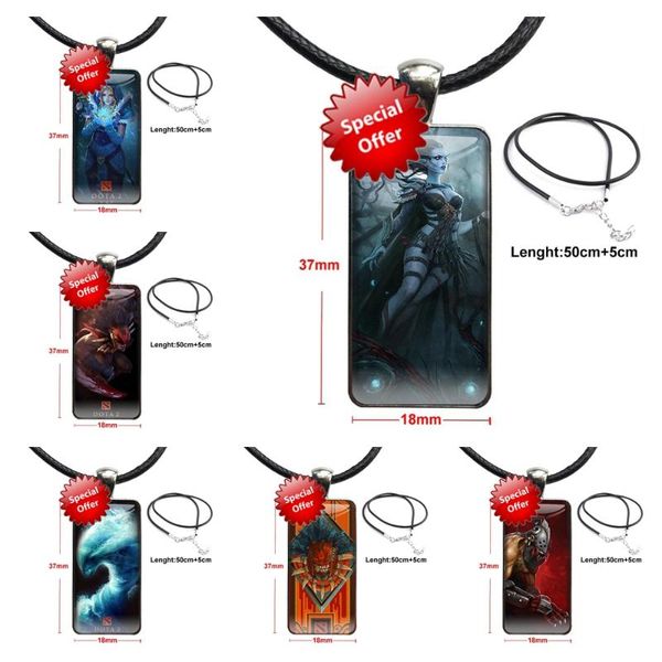 

pendant necklaces dota 2 for boys steel color glass cabochon with rectangle shaped choker necklace woman vintage statement, Silver