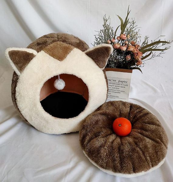 

pet bed cat house luxury dog fluffy cushion cute kitten cave accessories warm cozy velvet sleeping mat winter beds & furniture