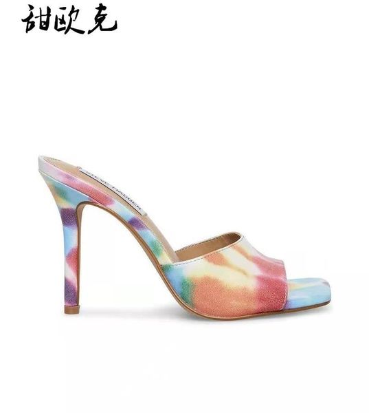 

dress shoes fashion women sandals 2021 summer outside high heels platform open toe stiletto ladies slides party, Black