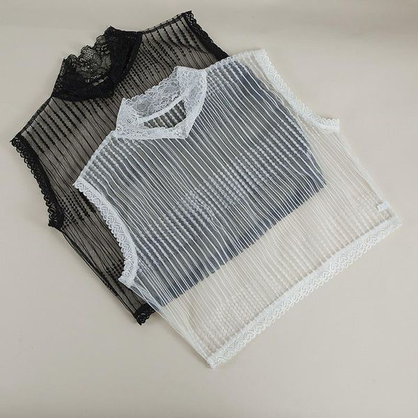 

bow ties summer women transparent fake collar girls shirt blouse detachable false sweater clothes accessories, Black;gray