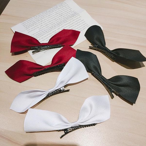 

hair accessories star with bow hairpin korean girl cute clip headdress net red back, Slivery;white