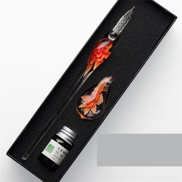 

ahe inlaid flower glass set star sky gold powder color k dip gift box for friends and water fountain pens water pen students
