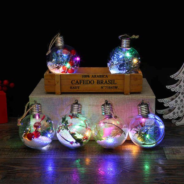 

led luminous tree pendant transparent christmas ball party decorative ball pendant