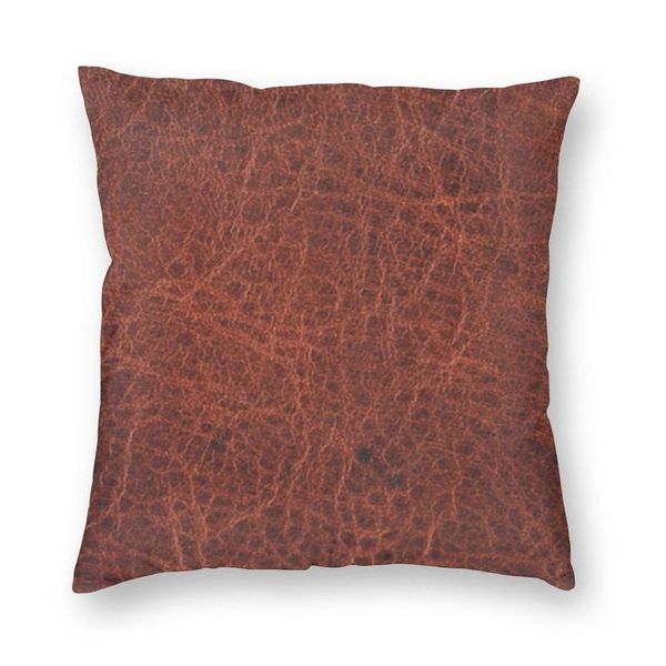 

cushion/decorative pillow nordic style coffee brown faux leather throw cover decoration custom textures cushion 45x45cm pillowcover for sofa