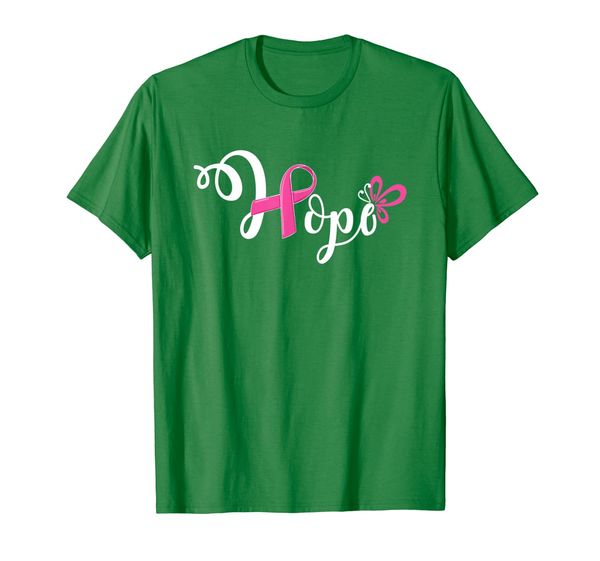

hope breast cancer butterfly ribbon cancer gifts t-shirt, White;black