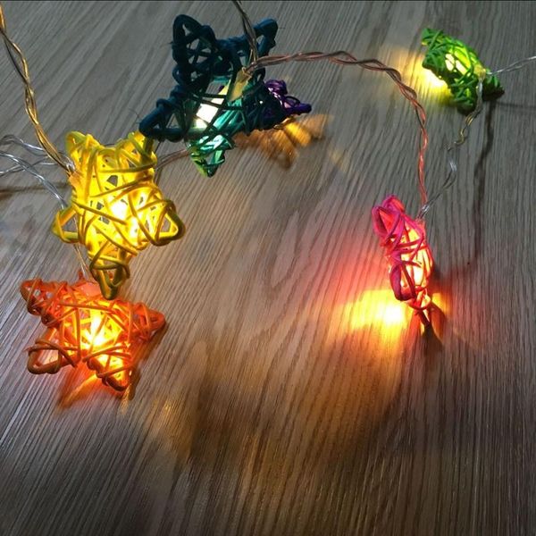 

strings 1.2/2.5m led pentagram rattan string light 3 battery type romantic scene hanging decoration for christmas tree year decor