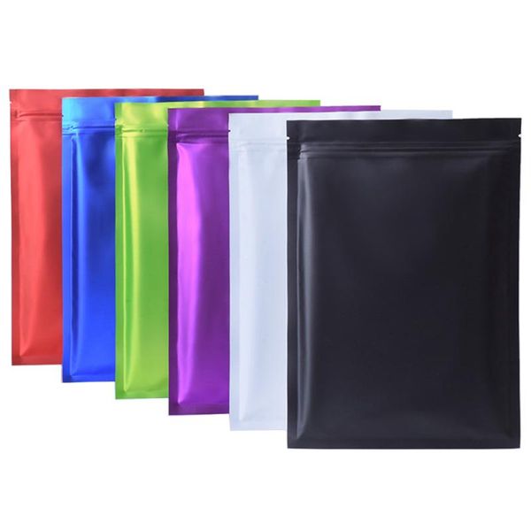 

gift wrap 100pcs matte aluminum mylar foil bag tear notch resealable smell proof for coffee bean candy snack food tea packaging