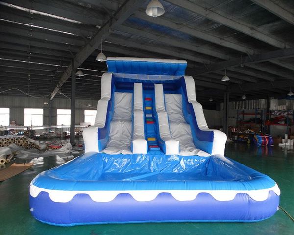 

customized inflatable slide water with pool for kids outdoor games & activities