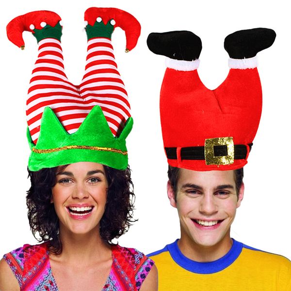 Engraçado Festas de Natal Chapéu Elf Calças Papai Noel Hats para Sweater Sweater Palhaço Palha