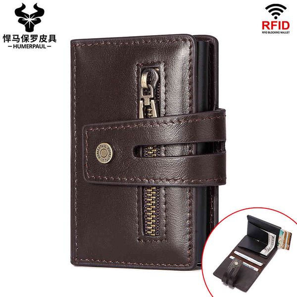 

real men's box credit card cover layer cow pickup bag, Brown;gray