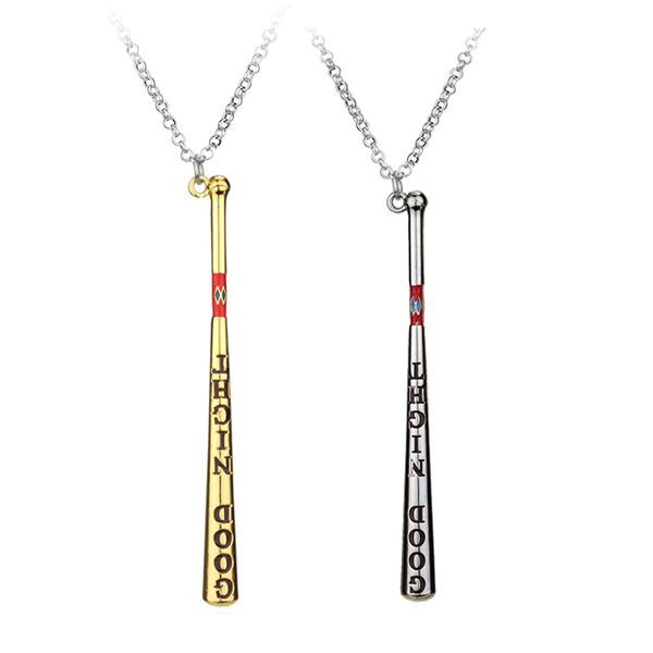 

personalized baseball bat style design metal necklace with pendant fashion casual gift anniversary party, Silver