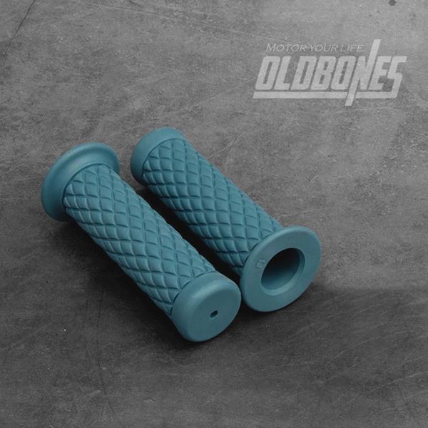 

handlebars cafe racer universal 22mm grid rubber handgrip grips sleeve for retro vintage guidon de moto