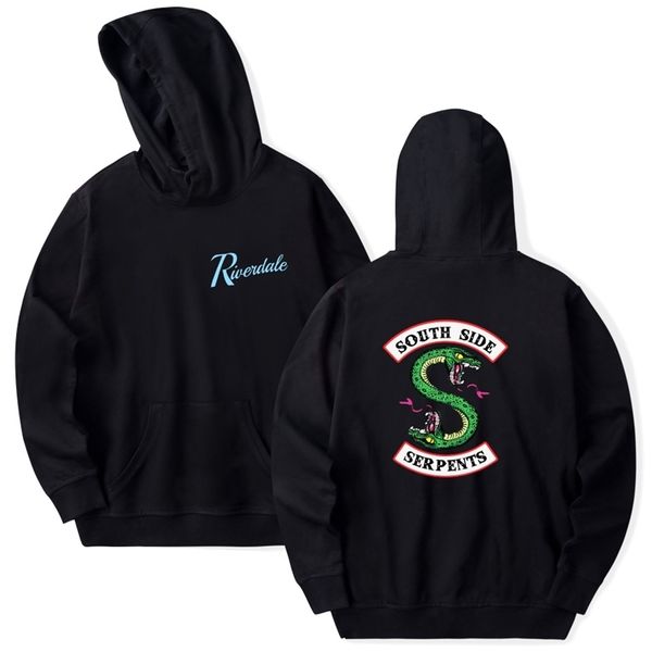 

new american tv series riverdale trend fleece hooded men's sweater, Black
