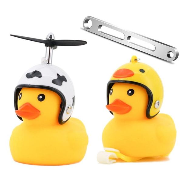 

keychains broken wind duck with helmet horn bell key ring keychain decoration accessories for slide balance car motorcycle bicycle, Silver