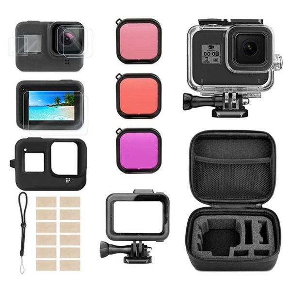 

webcams for hero 8 sports camera 45m deep diving pography accessories waterproof and anti-drop protective cover