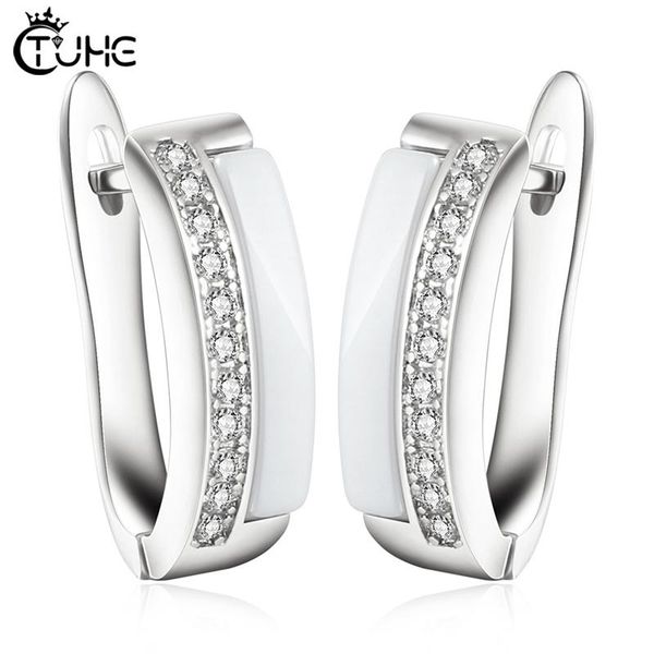 

stud one row cz earrings for women healthy ceramic jewelry wholesale, Golden;silver