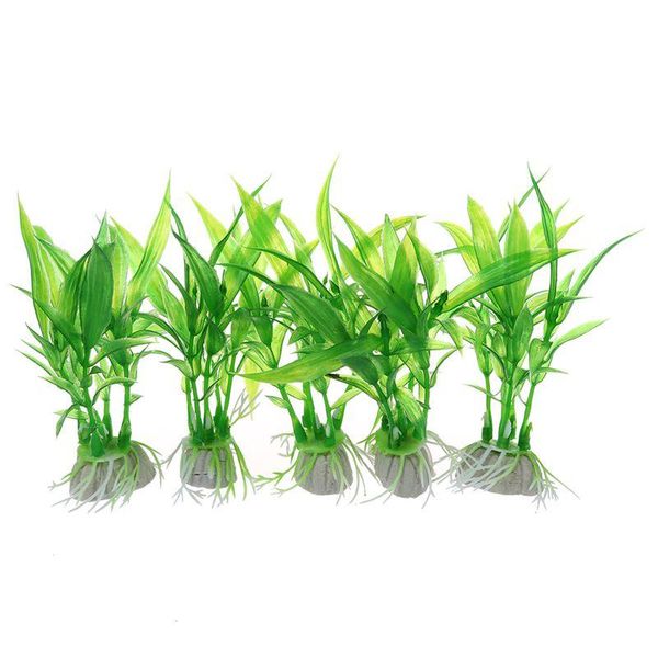 

aquariums fish tank aquarium ornament plants, pack of 5pcs green
