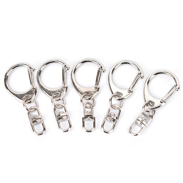 

50pcs/lot classic key chain ring silver metal swivel lobster clasp clips key hooks keychain split ring diy bag jewelry