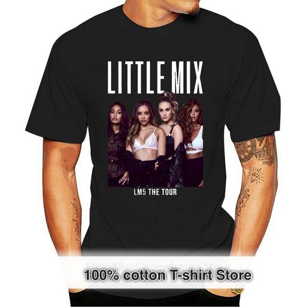 

men's t-shirts little mix girls lm5 music t-shirt tour 2021 black s-3xl short-sleeved print letters, White;black