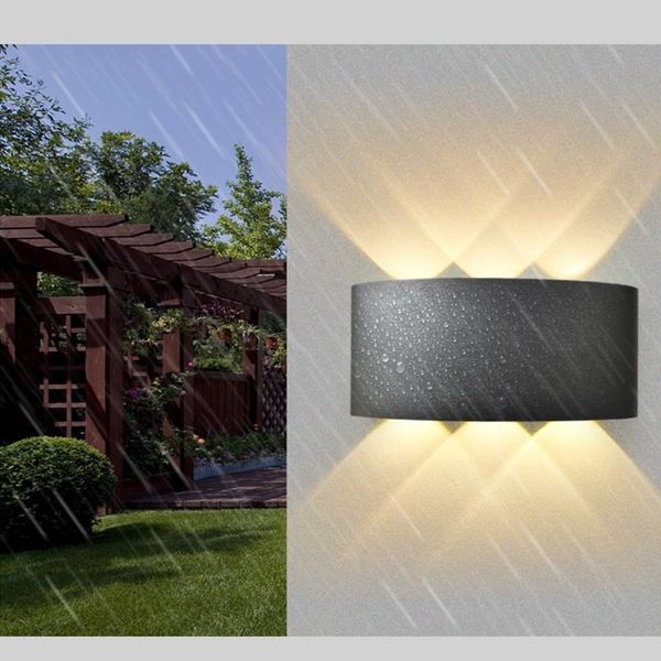

nordic modern stair aisle wall lamp waterproof led aluminum outdoor up down lights for home decoration simple drop