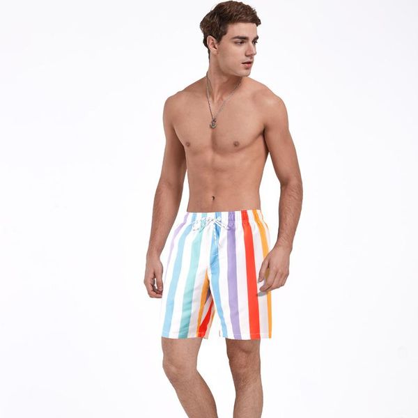 

men's swimwear 2021 brand mens swim beach surf board shorts quick dry swimming trunks color striped swimsuits bathing suit