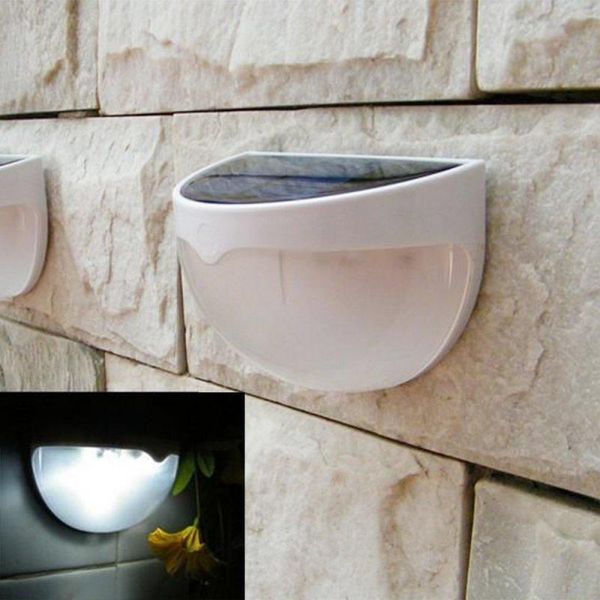 

solar lamps led power panel lights 6 light sensor waterproof outdoor fence garden pathway wall lamp lighting