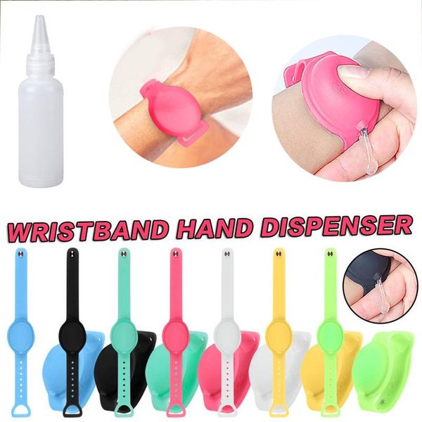 

liquid soap dispenser 1pc wristband hand sanitizer dispensing silica gel wearable pumps wristbands band wrist