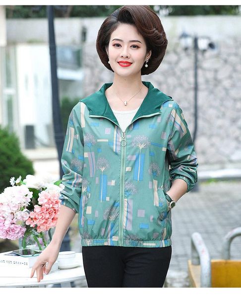 

women's jackets 2021 spring autumn middle age women fashion retro floral print jacket female casual zipper up slim coat outwear t61, Black;brown