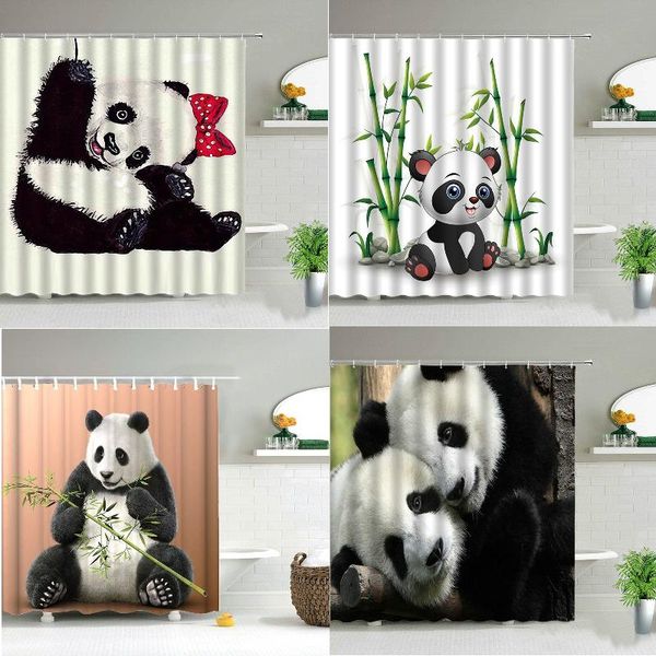 

shower curtains cute panda pattern decorative curtain in bathroom the living room
