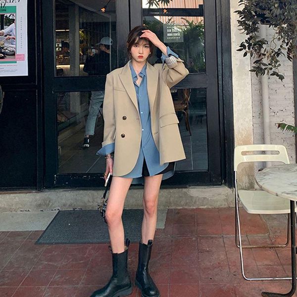 

women's suits & blazers suit jacket 2021 spring and autumn korean style loose temperament british niche small, White;black