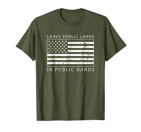 

conservation shirt leave public lands in public hands, White;black