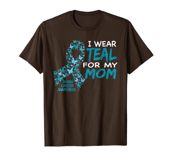 

i wear teal for my mom ovarian cancer awareness t shirt, White;black