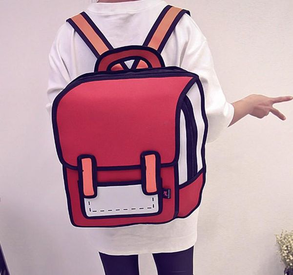 

backpack casual creative knapsack 2d stereoscopic fashion bag cartoon