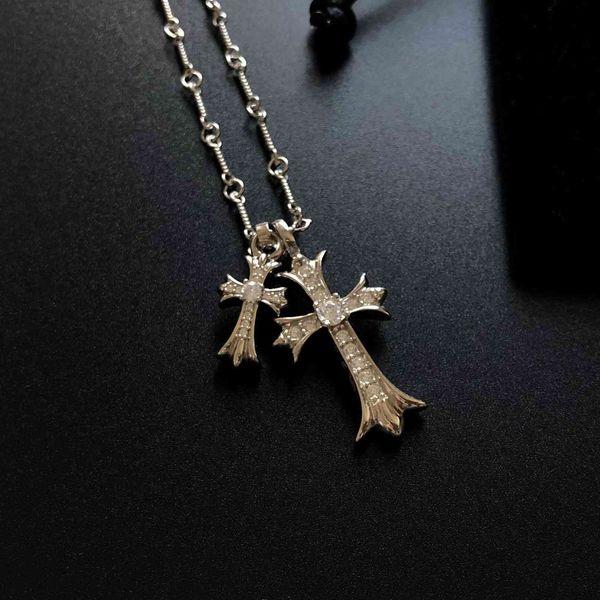 

classic crosin ch gold plated s925 silver croquet necklace old fashion pendant cross necklace for lovers