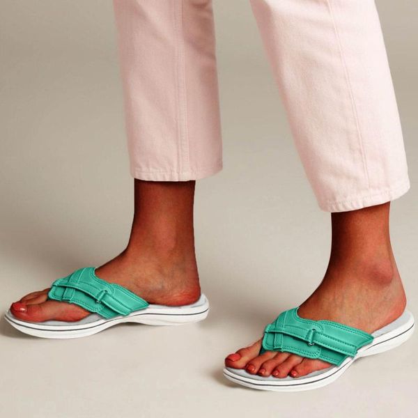 

slippers 2021 summer women fashion soft light comfortable female flip flops casual solid color slip on lady wedge, Black