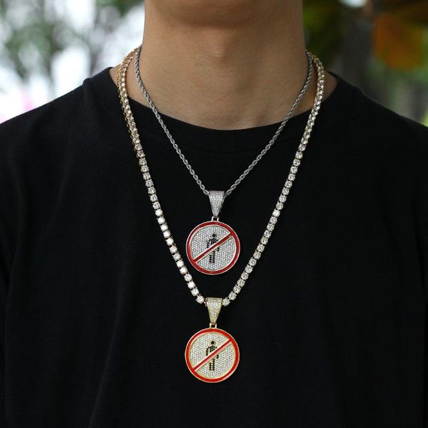 

bangle hip hop necklace inlaid with zircon alternative no pendant for men, Black