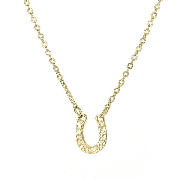 

chains horse hoof necklace rose gold silver color stainless steel u shaped pendant 2021