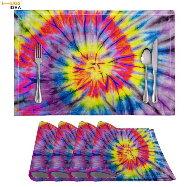 

mats & pads hugsidea tie dye art fashionable design tableware mat home decor modern dining party table pad heat resistant potholder placemat