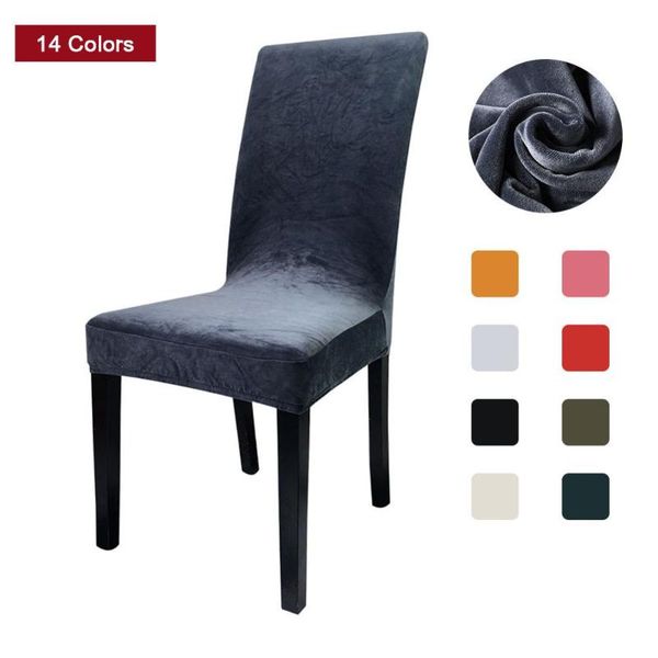

meijuner chair cover velvet stretch dining slipcovers solid color spandex plush covers protector for home room y383